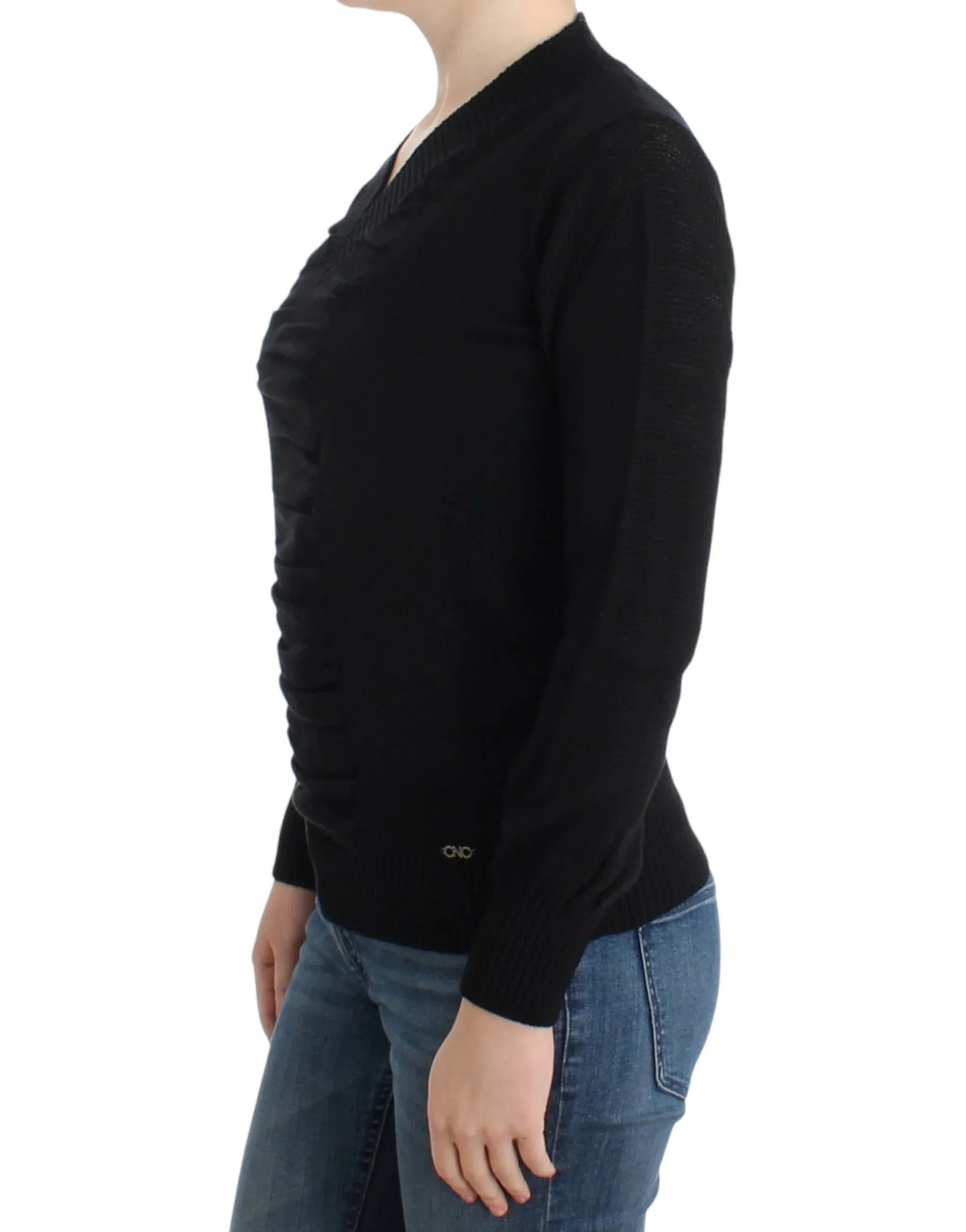 Costume National Black V-neck wool sweater - Zeiniez