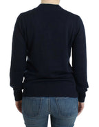 Costume National Dark blue V-neck wool sweater - Zeiniez