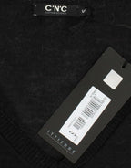 Costume National Black V-neck lightweight sweater - Zeiniez