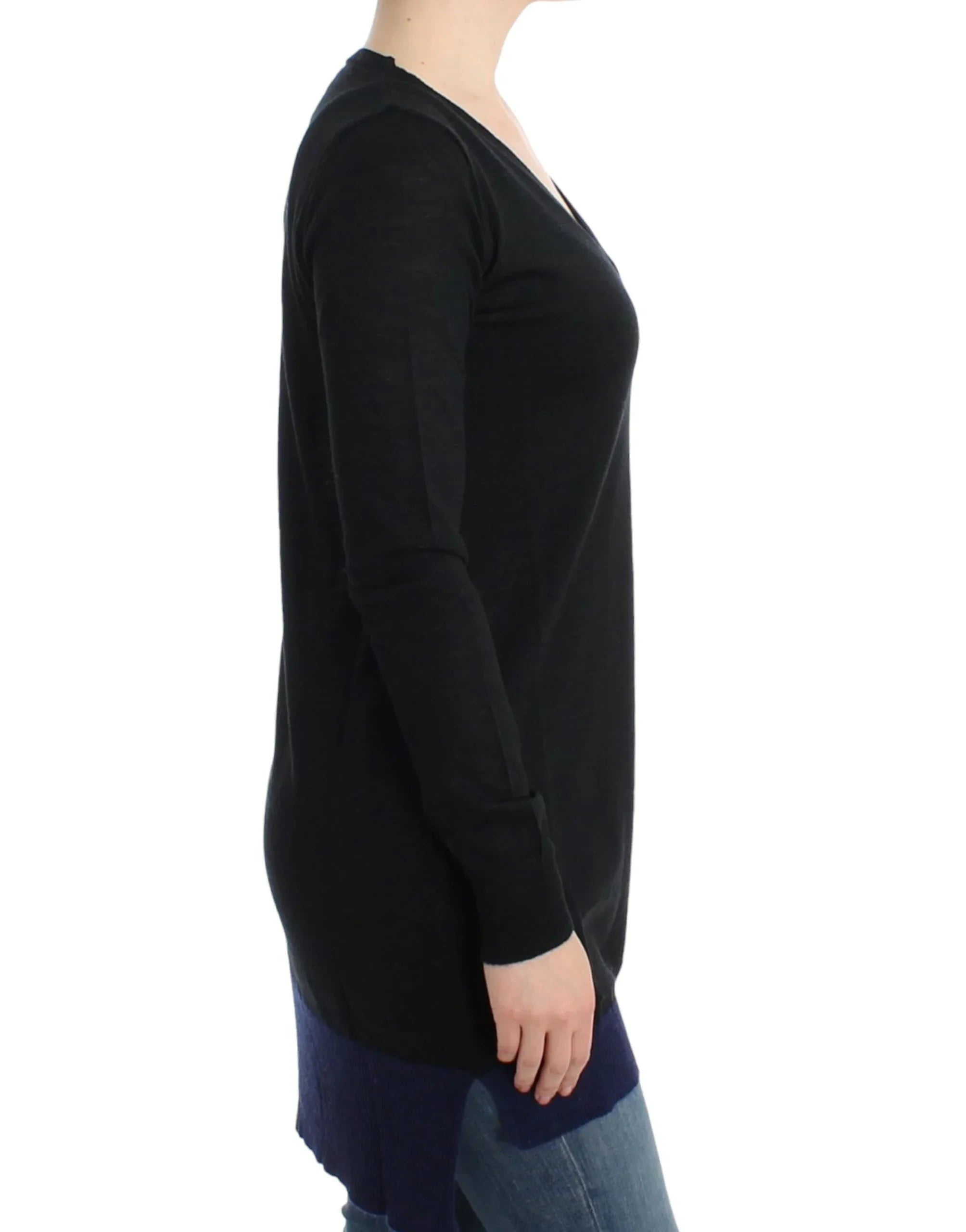 Costume National Black V-neck lightweight sweater - Zeiniez