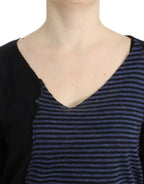 Costume National Black striped V-neck sweater - Zeiniez