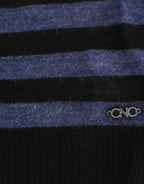 Costume National Black striped V-neck sweater - Zeiniez