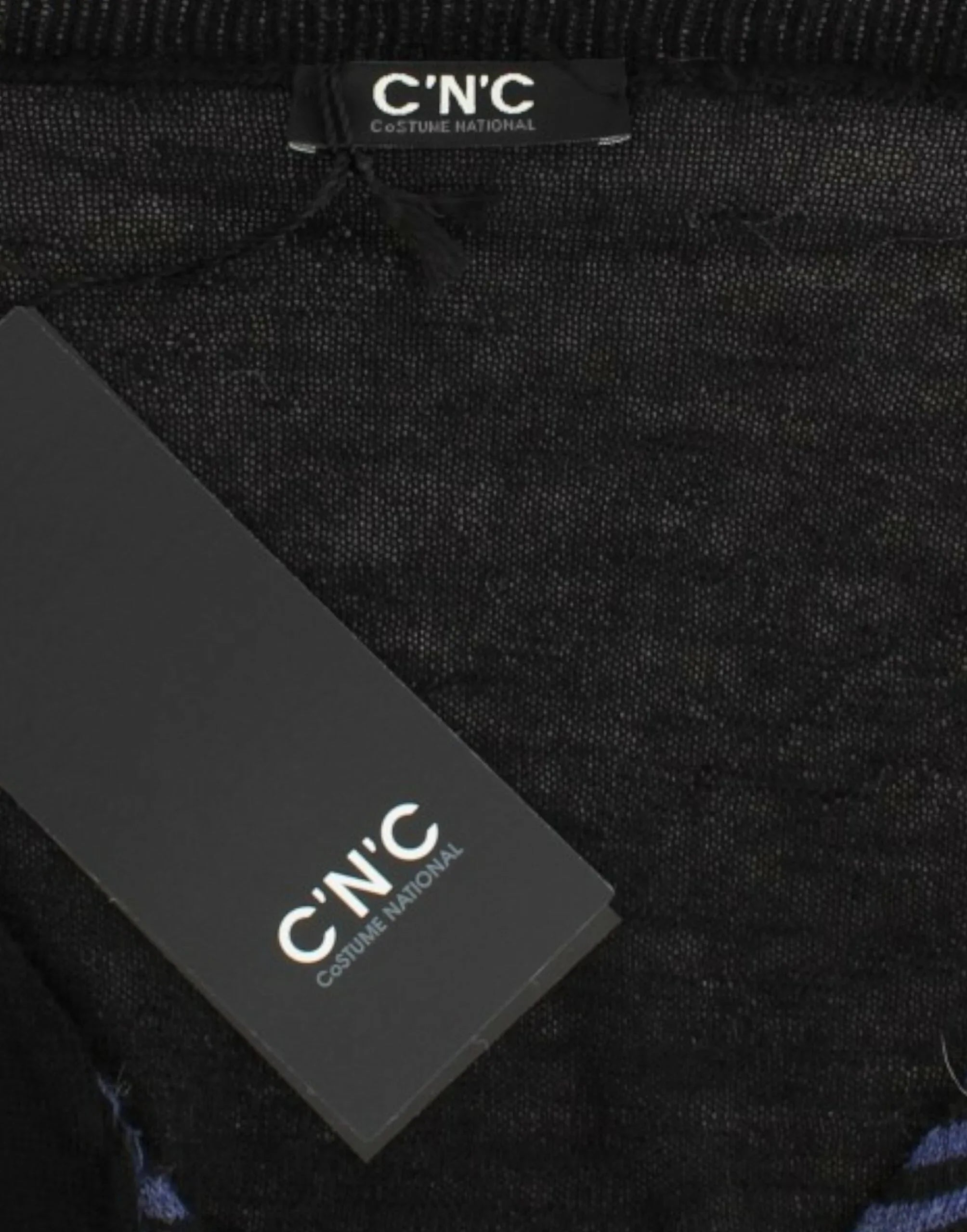 Costume National Black striped V-neck sweater - Zeiniez