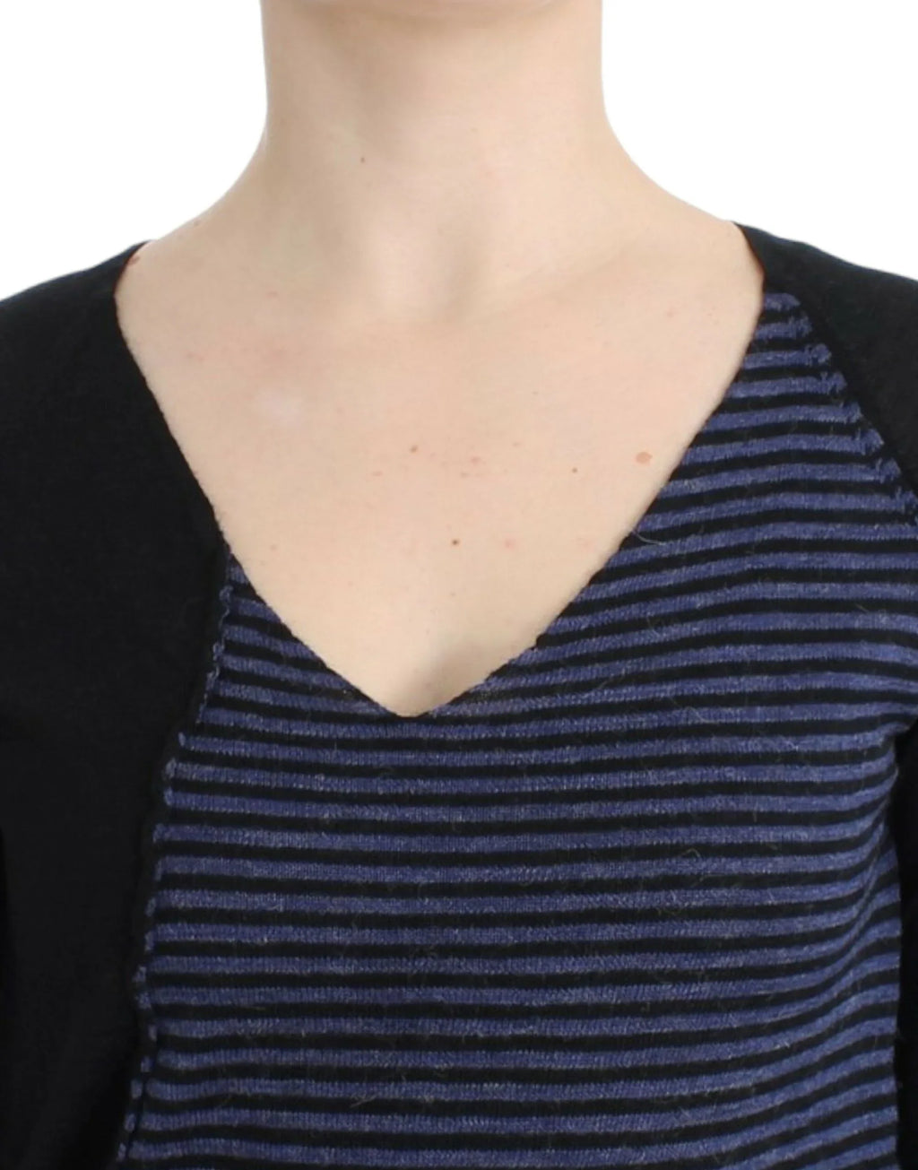Costume National Black striped V-neck sweater - Zeiniez