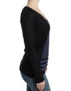 Costume National Black striped V-neck sweater - Zeiniez