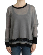 Costume National Gray embellished asymmetric sweater - Zeiniez
