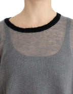 Costume National Gray embellished asymmetric sweater - Zeiniez