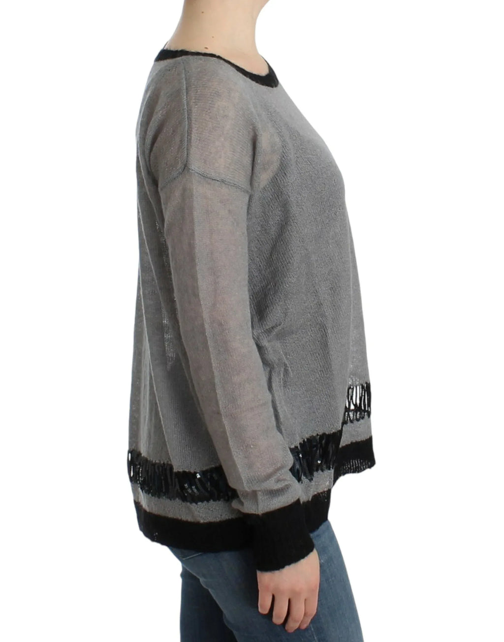 Costume National Gray embellished asymmetric sweater - Zeiniez