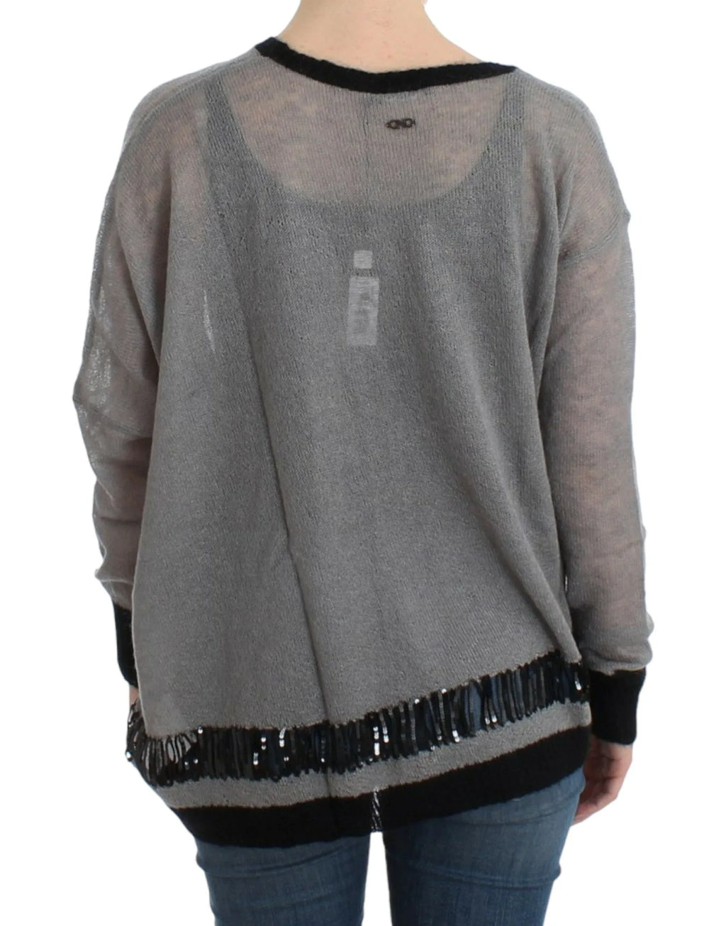 Costume National Gray embellished asymmetric sweater - Zeiniez