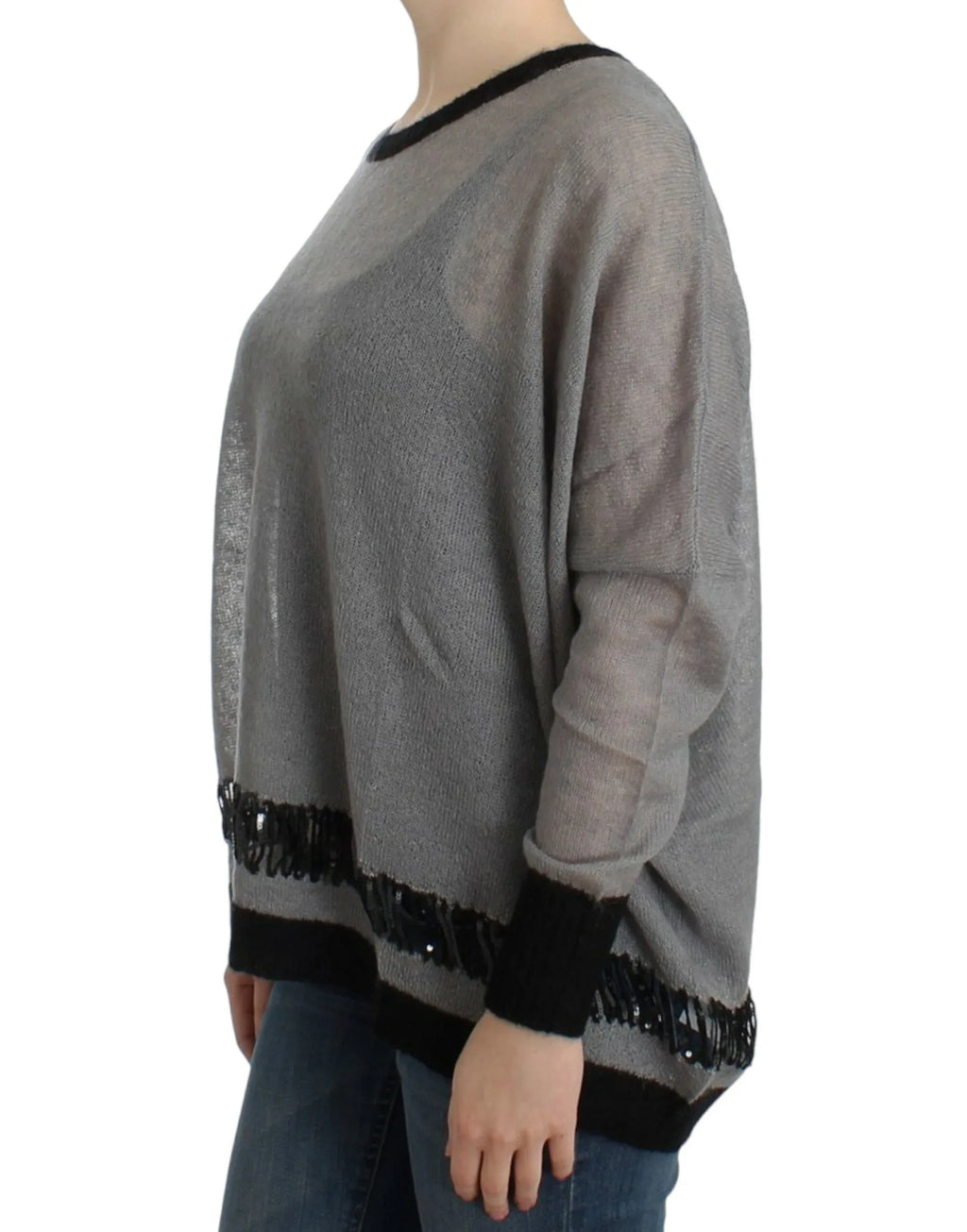 Costume National Gray embellished asymmetric sweater - Zeiniez