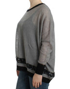 Costume National Gray embellished asymmetric sweater - Zeiniez