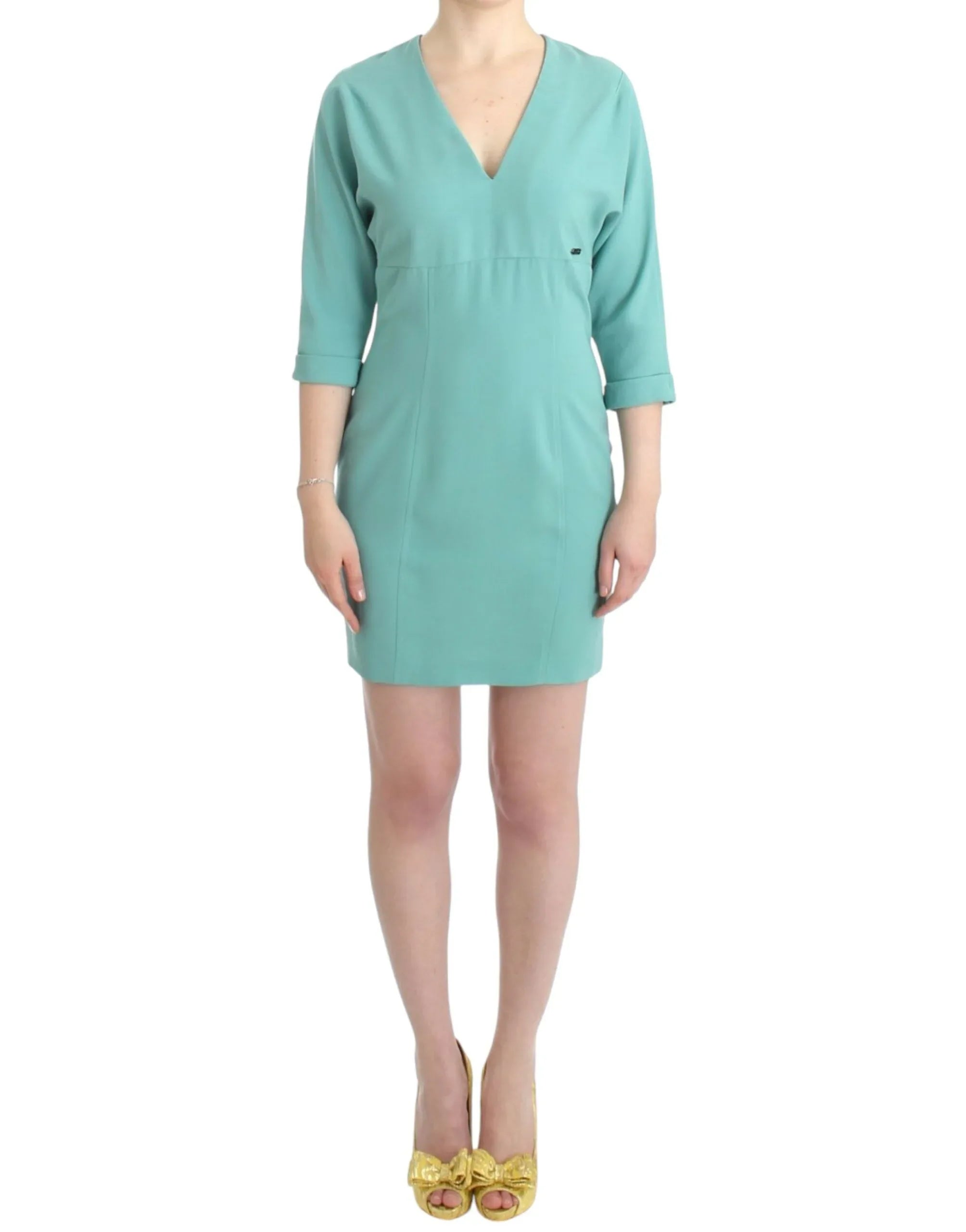 Costume National Green 3/4 sleeved sheath dress - Zeiniez