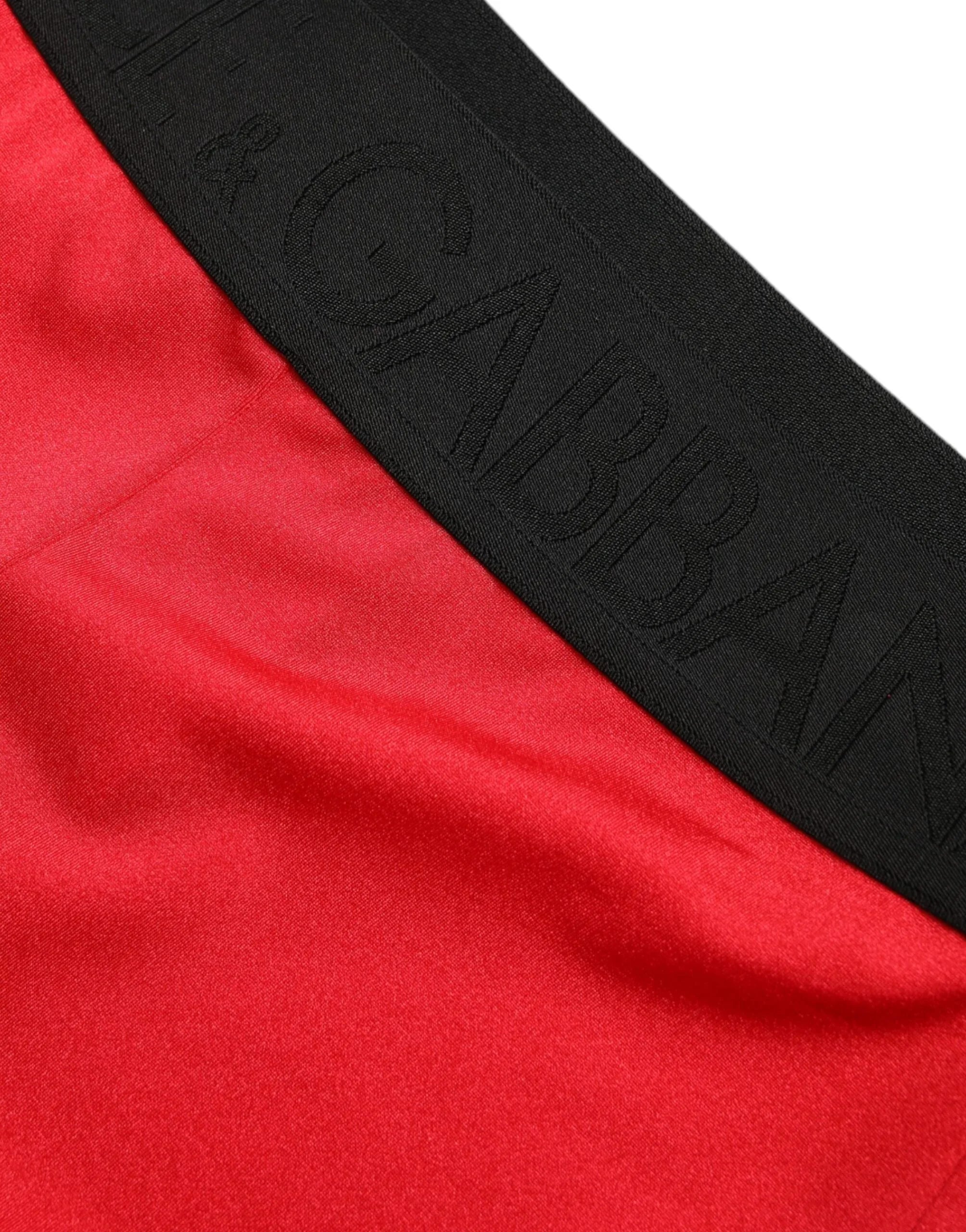 Dolce & Gabbana Red Nylon DG Logo Slim Leggings Pants - Zeiniez