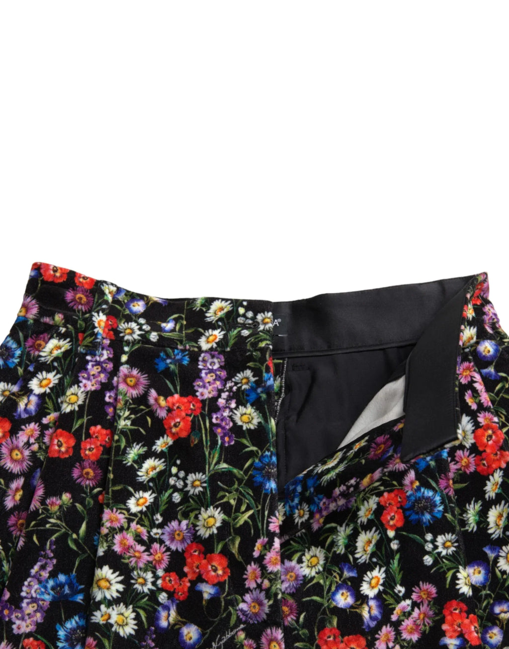 Dolce & Gabbana Black Floral High Waist Hot Pants Shorts - Zeiniez