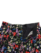 Dolce & Gabbana Black Floral High Waist Hot Pants Shorts - Zeiniez