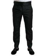 Dolce & Gabbana Black Wool Slim Fit Formal Trouser Dress Pants - Zeiniez