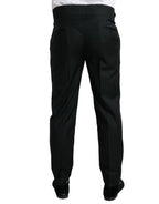 Dolce & Gabbana Black Wool Slim Fit Formal Trouser Dress Pants - Zeiniez