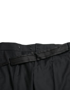 Dolce & Gabbana Black Wool Slim Fit Formal Trouser Dress Pants - Zeiniez
