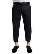 Dolce & Gabbana Blue Wool Cropped Tapered Pants - Zeiniez