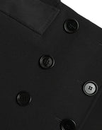 Dolce & Gabbana Black Wool Button High Waist Aline Mini Skirt - Zeiniez