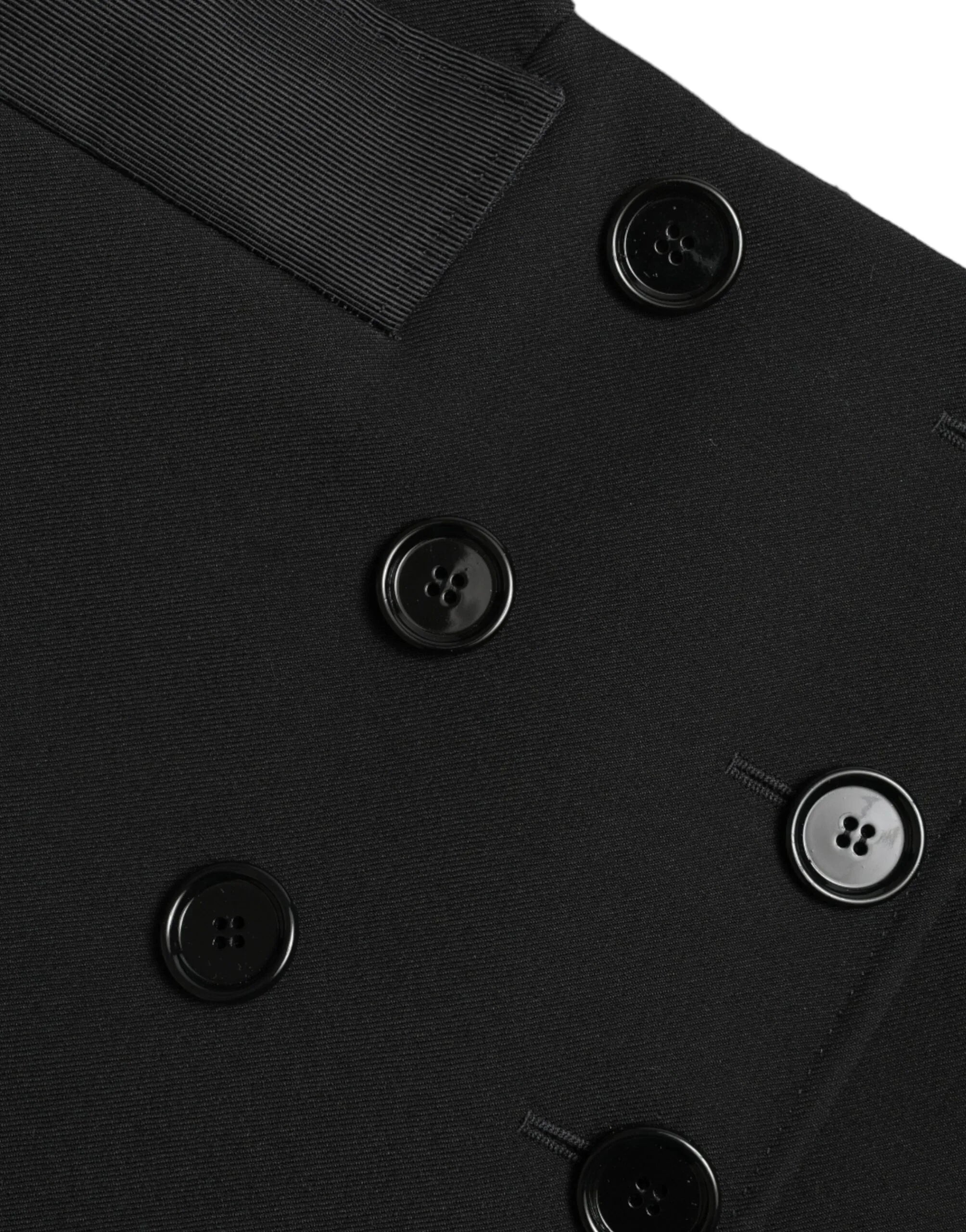 Dolce & Gabbana Black Wool Button High Waist Aline Mini Skirt - Zeiniez