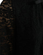 Dolce & Gabbana Black STAFF Blouse Floral Lace Nylon Top - Zeiniez