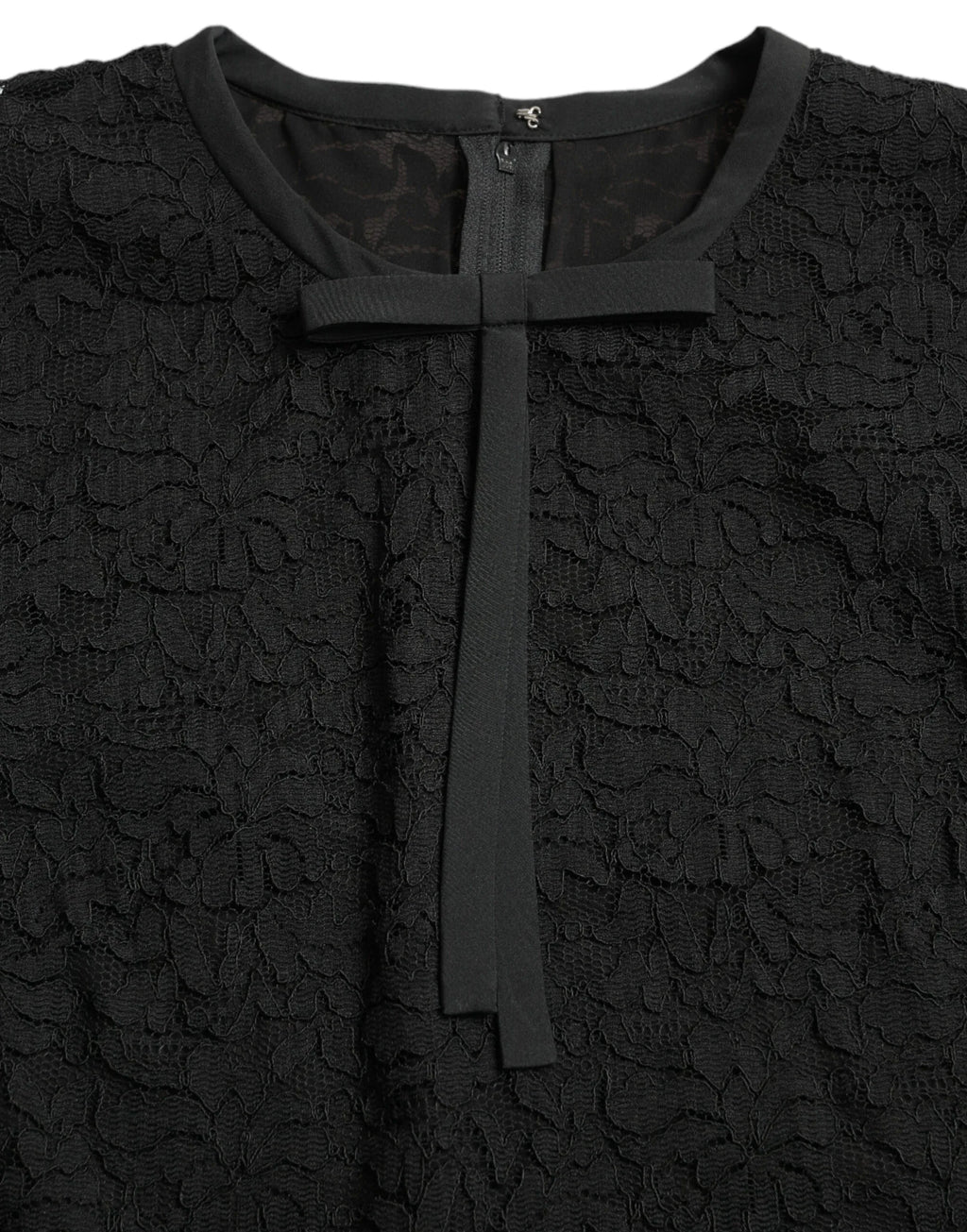 Dolce & Gabbana Black STAFF Blouse Floral Lace Nylon Top - Zeiniez