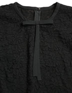 Dolce & Gabbana Black STAFF Blouse Floral Lace Nylon Top - Zeiniez