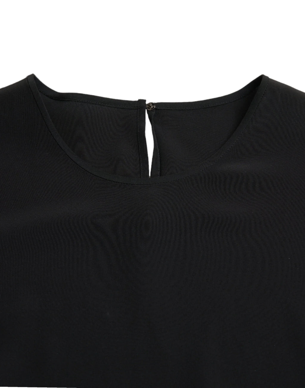 Dolce & Gabbana Black Silk Round Neck Short Sleeve Blouse Top - Zeiniez