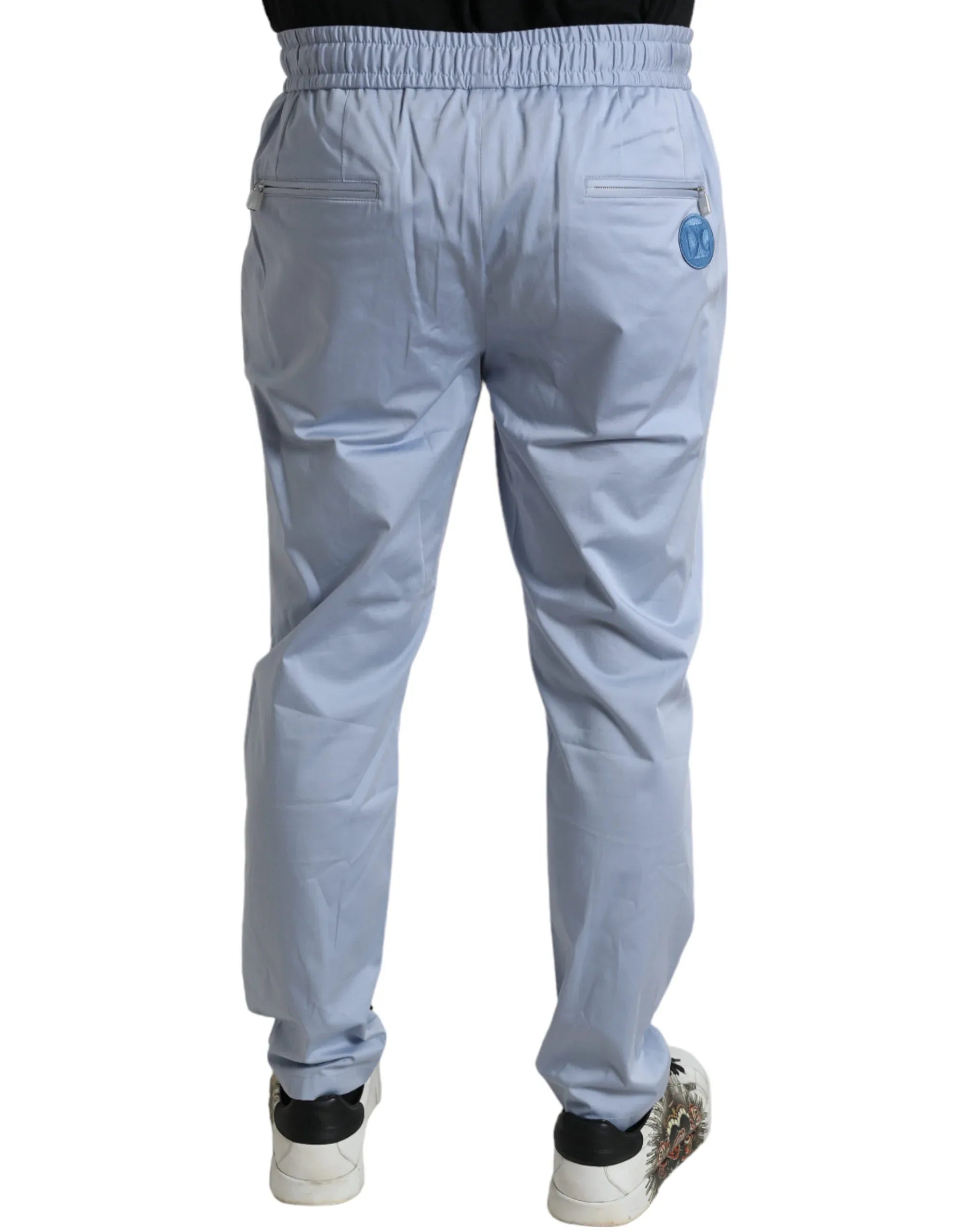 Dolce & Gabbana Light Blue Cotton Stretch Jogger Pants - Zeiniez