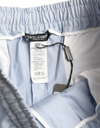 Dolce & Gabbana Light Blue Cotton Stretch Jogger Pants - Zeiniez