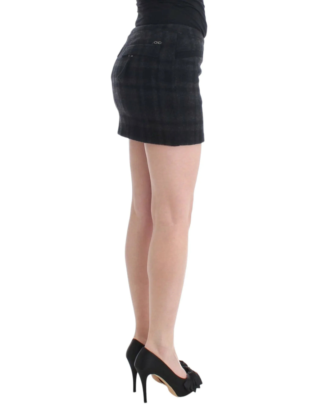 Costume National Gray checkered mini skirt - Zeiniez