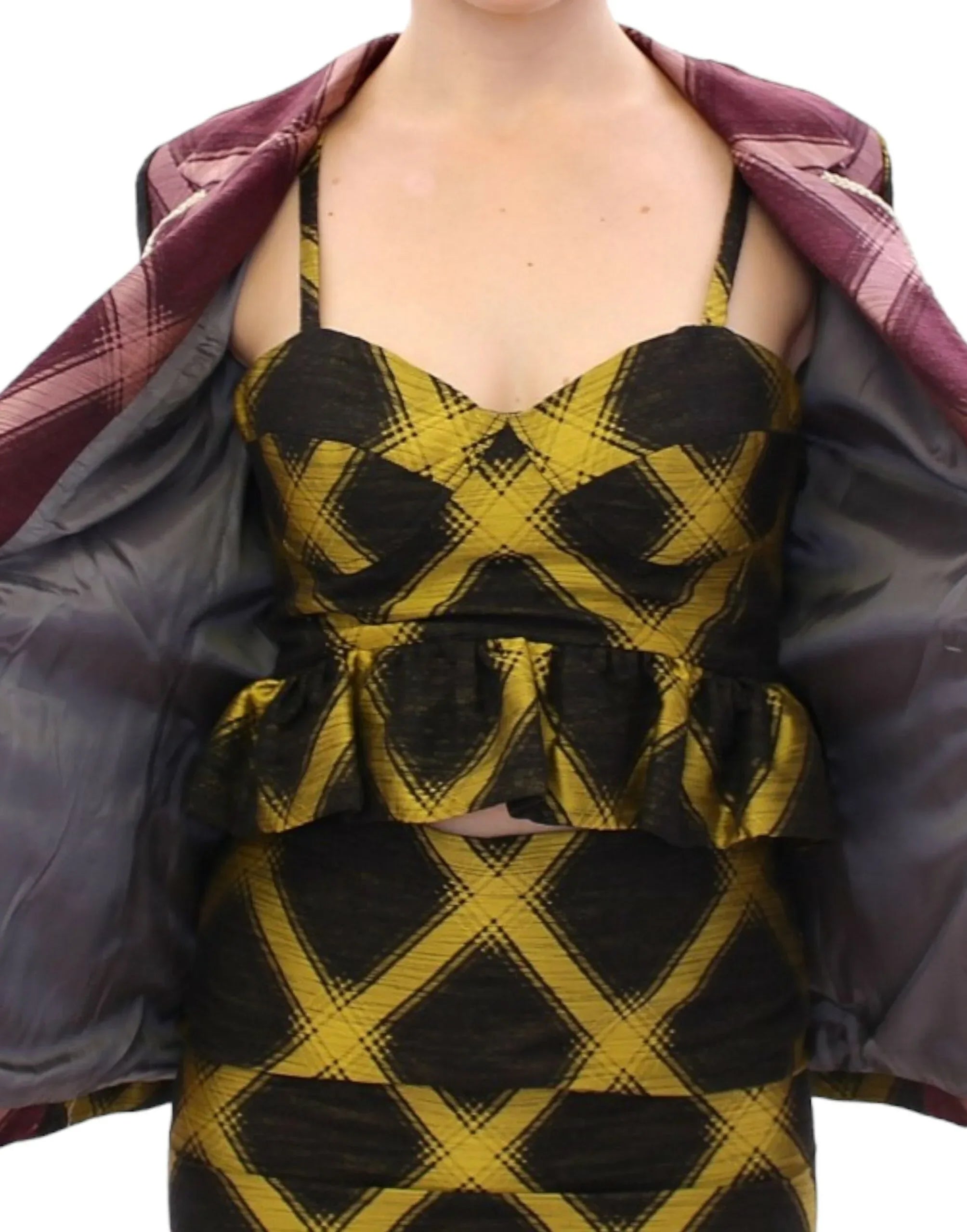 House of Holland Purple checkered blazer jacket - Zeiniez