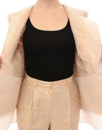 Zeyneptosun Beige brocade sleeveless jacket - Zeiniez