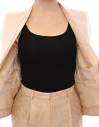Zeyneptosun Beige brocade sleeveless jacket vest - Zeiniez