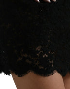 Dolce & Gabbana Black Bodycon Lace Cotton Sheath Mini Dress - Zeiniez