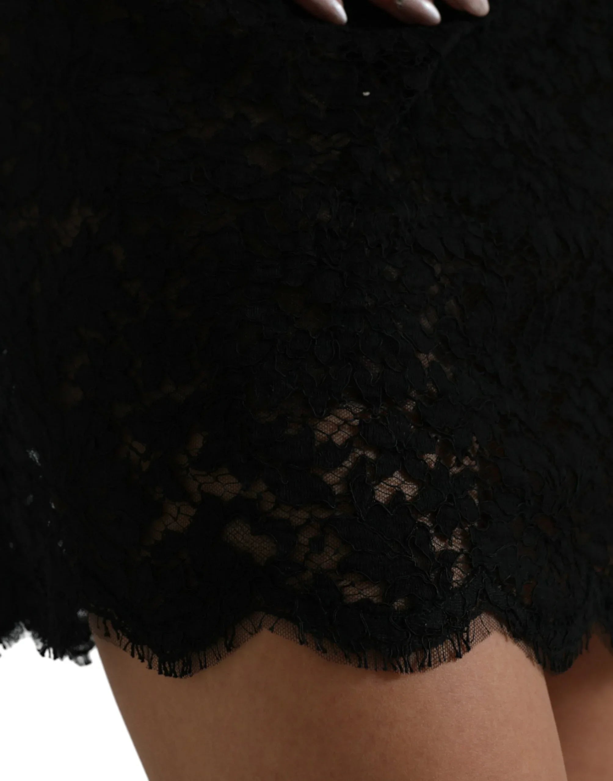 Dolce & Gabbana Black Bodycon Lace Cotton Sheath Mini Dress - Zeiniez