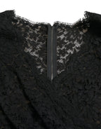 Dolce & Gabbana Black Bodycon Lace Cotton Sheath Mini Dress - Zeiniez