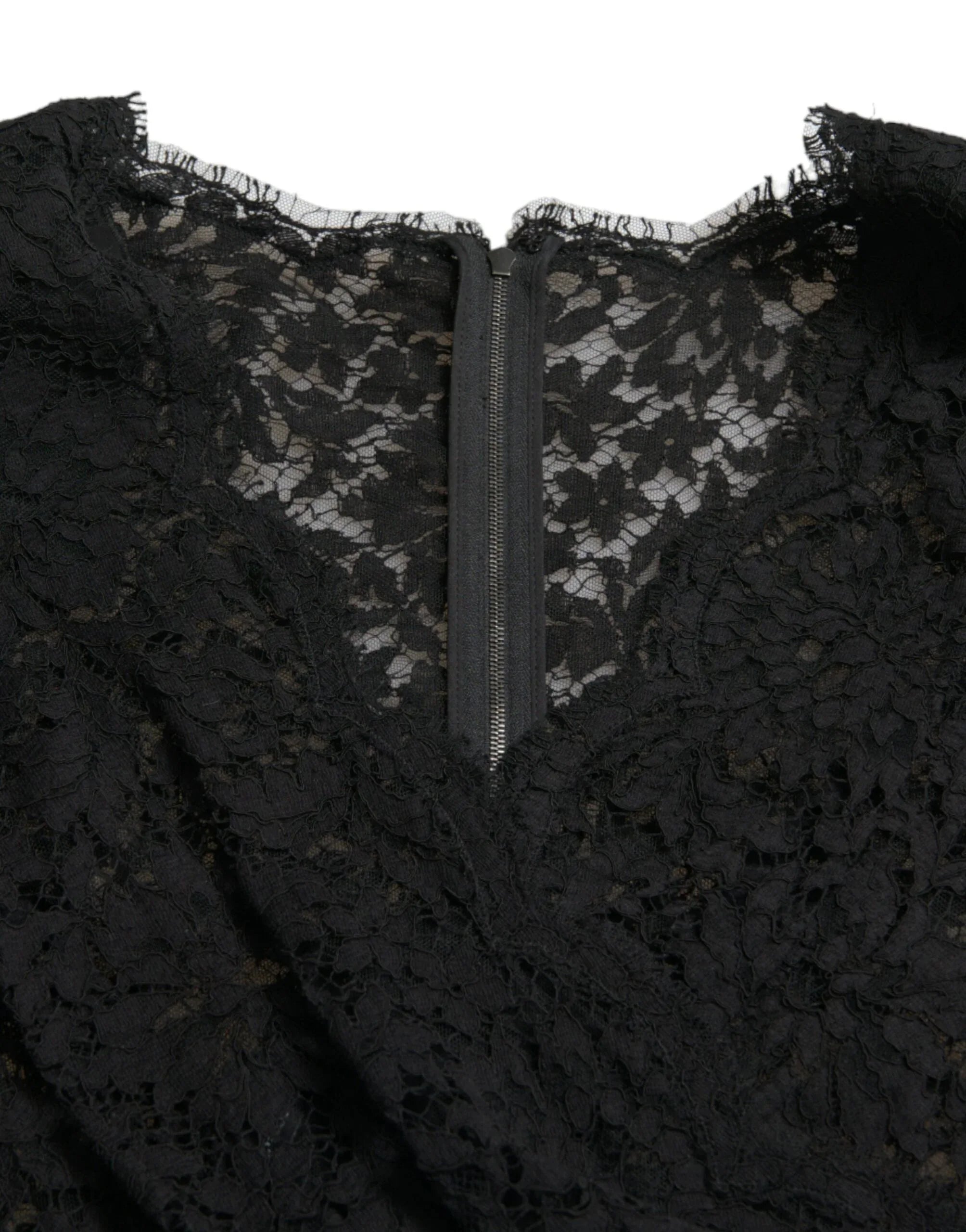 Dolce & Gabbana Black Bodycon Lace Cotton Sheath Mini Dress - Zeiniez