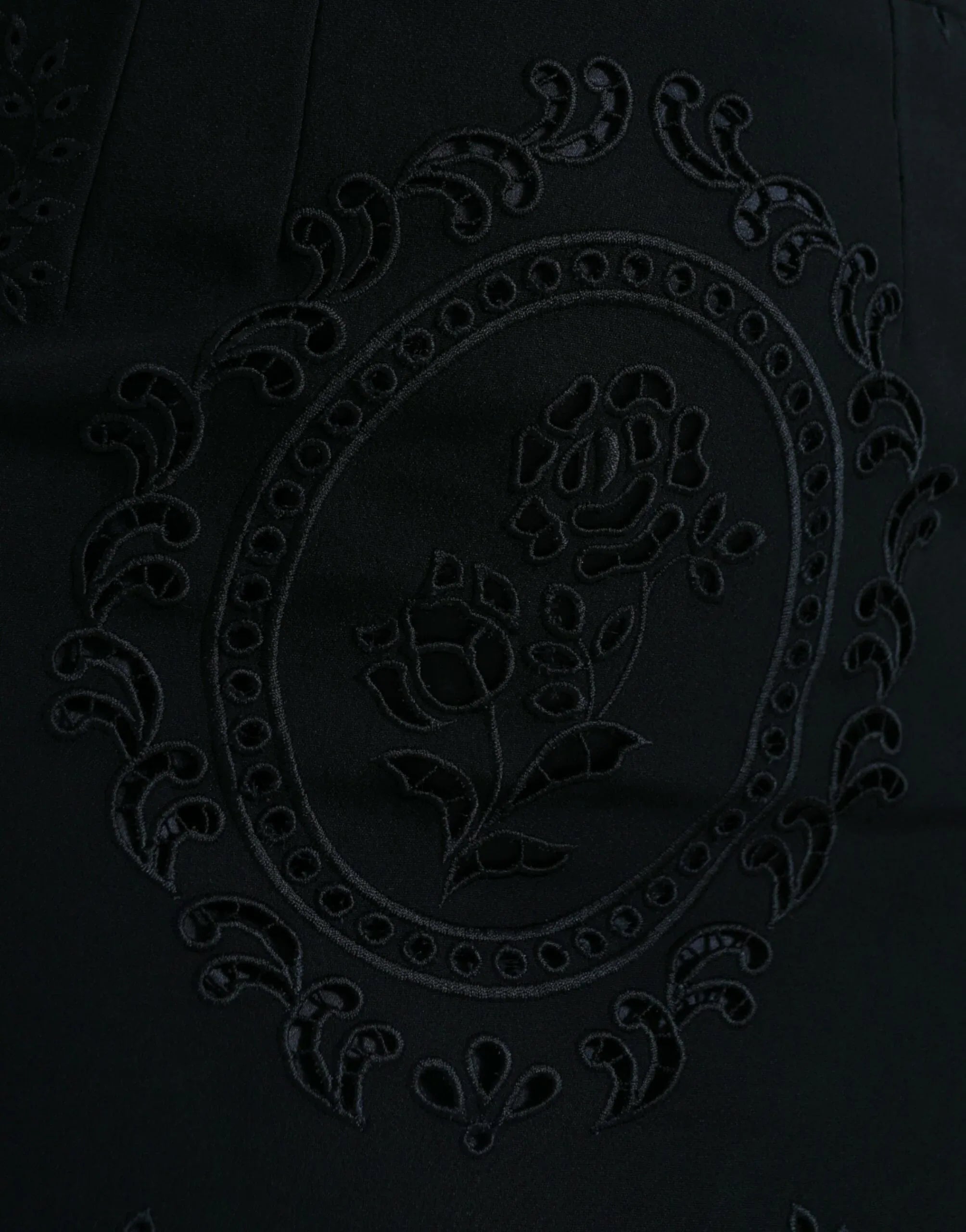 Dolce & Gabbana Black Floral Lace Viscose Bodycon Midi Dress - Zeiniez