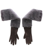 Dolce & Gabbana Gray Mink Fur Lambskin Suede Leather Gloves - Zeiniez