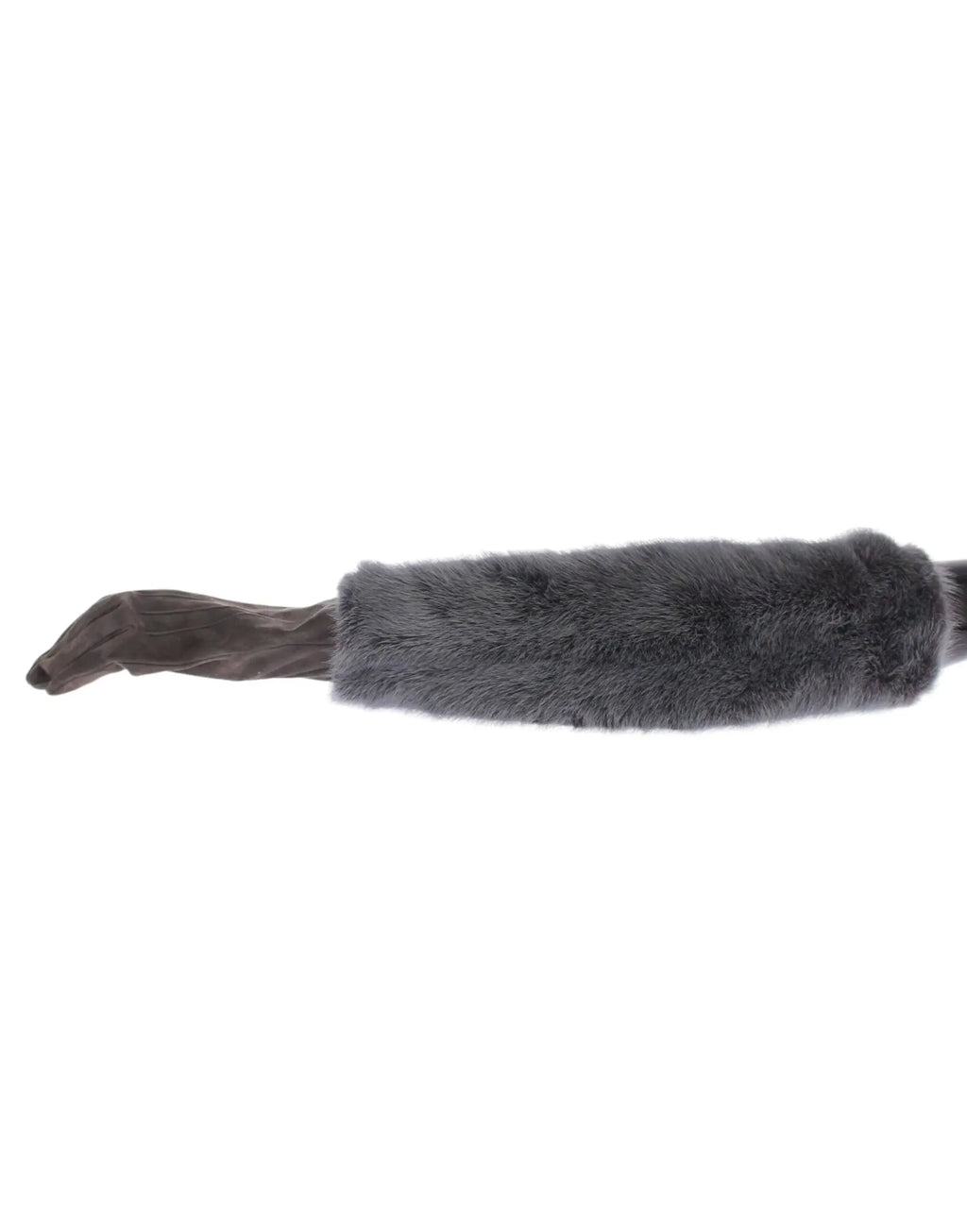 Dolce & Gabbana Gray Mink Fur Lambskin Suede Leather Gloves - Zeiniez