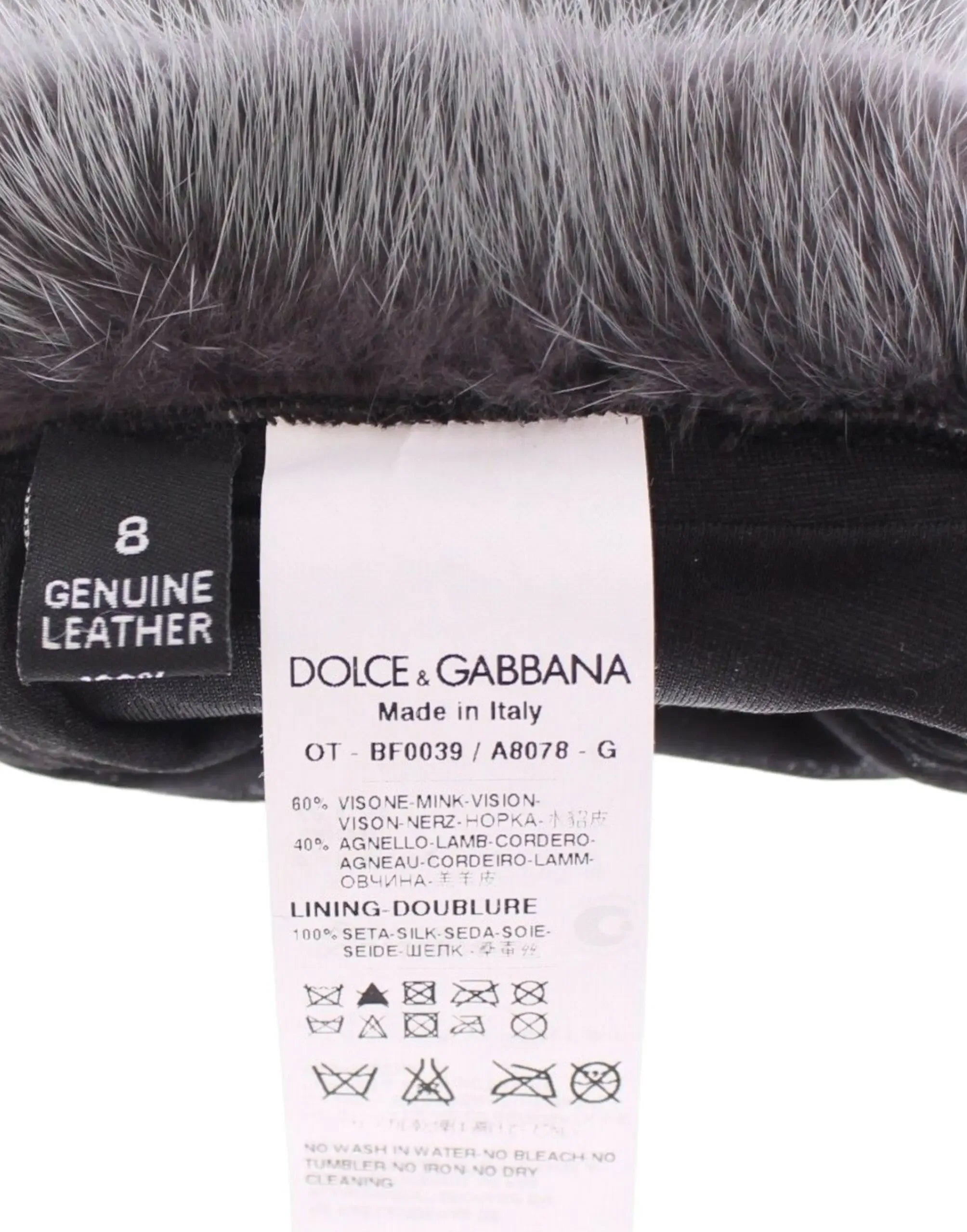Dolce & Gabbana Gray Mink Fur Lambskin Suede Leather Gloves - Zeiniez