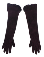 Dolce & Gabbana Purple Mink Fur Goatskin Suede Leather Gloves - Zeiniez