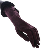 Dolce & Gabbana Purple Mink Fur Goatskin Suede Leather Gloves - Zeiniez