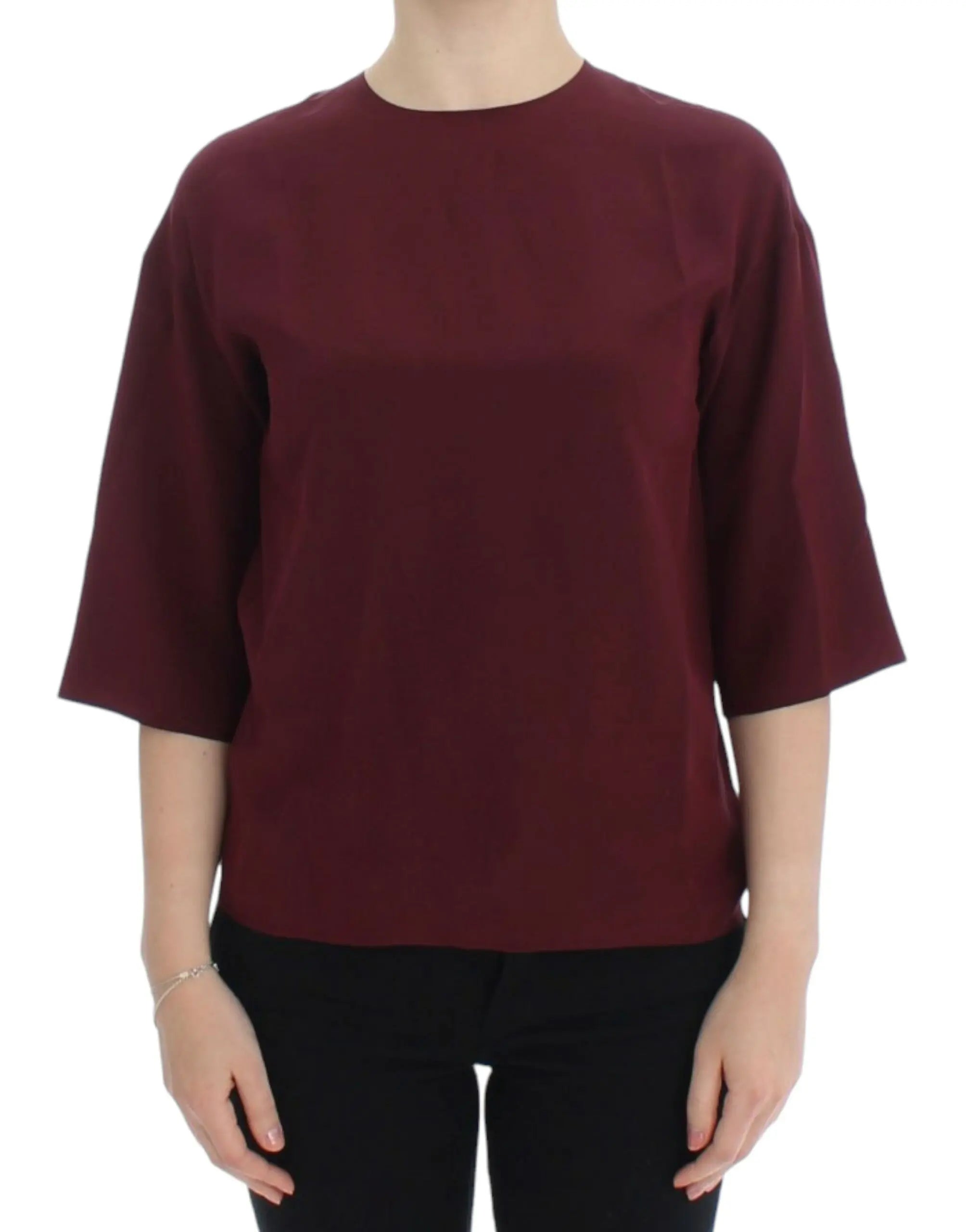 Dolce & Gabbana Red 3/4 sleeve silk blouse Dolce & Gabbana