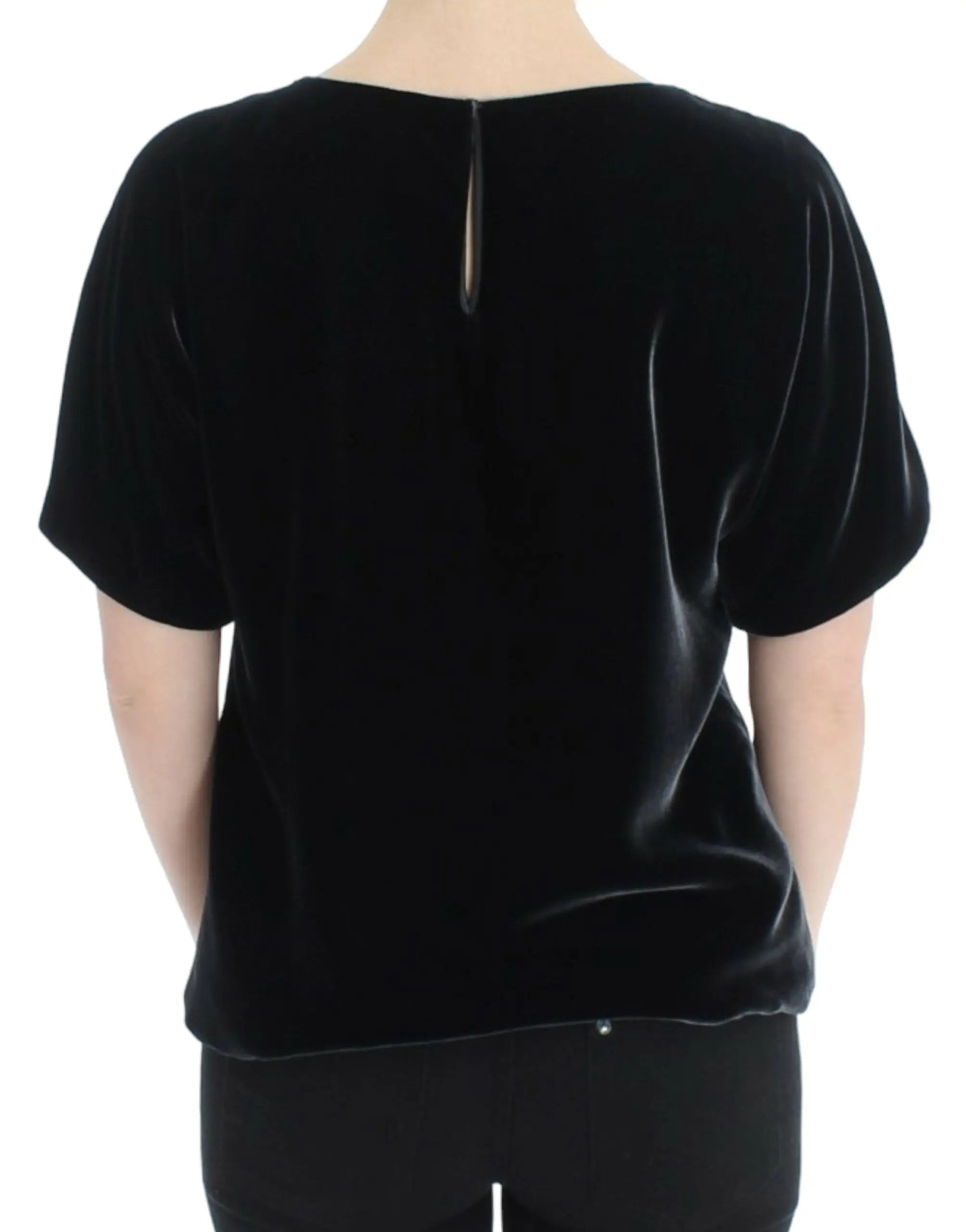 Dolce & Gabbana Black velvet shortsleeved blouse Dolce & Gabbana