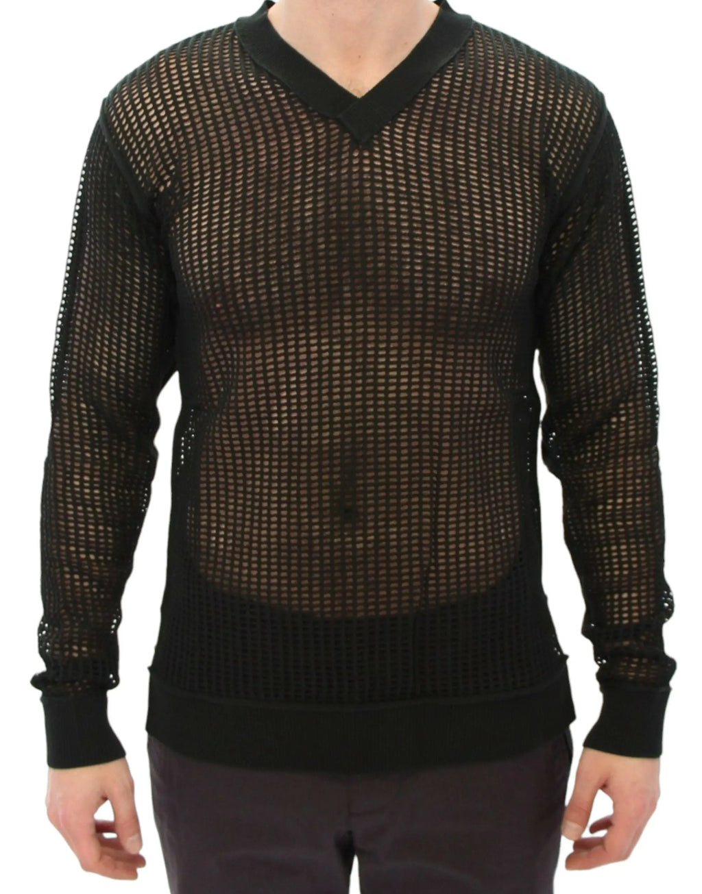 Dolce & Gabbana Dark Green Runway Netz Pullover Netted Sweater Dolce & Gabbana