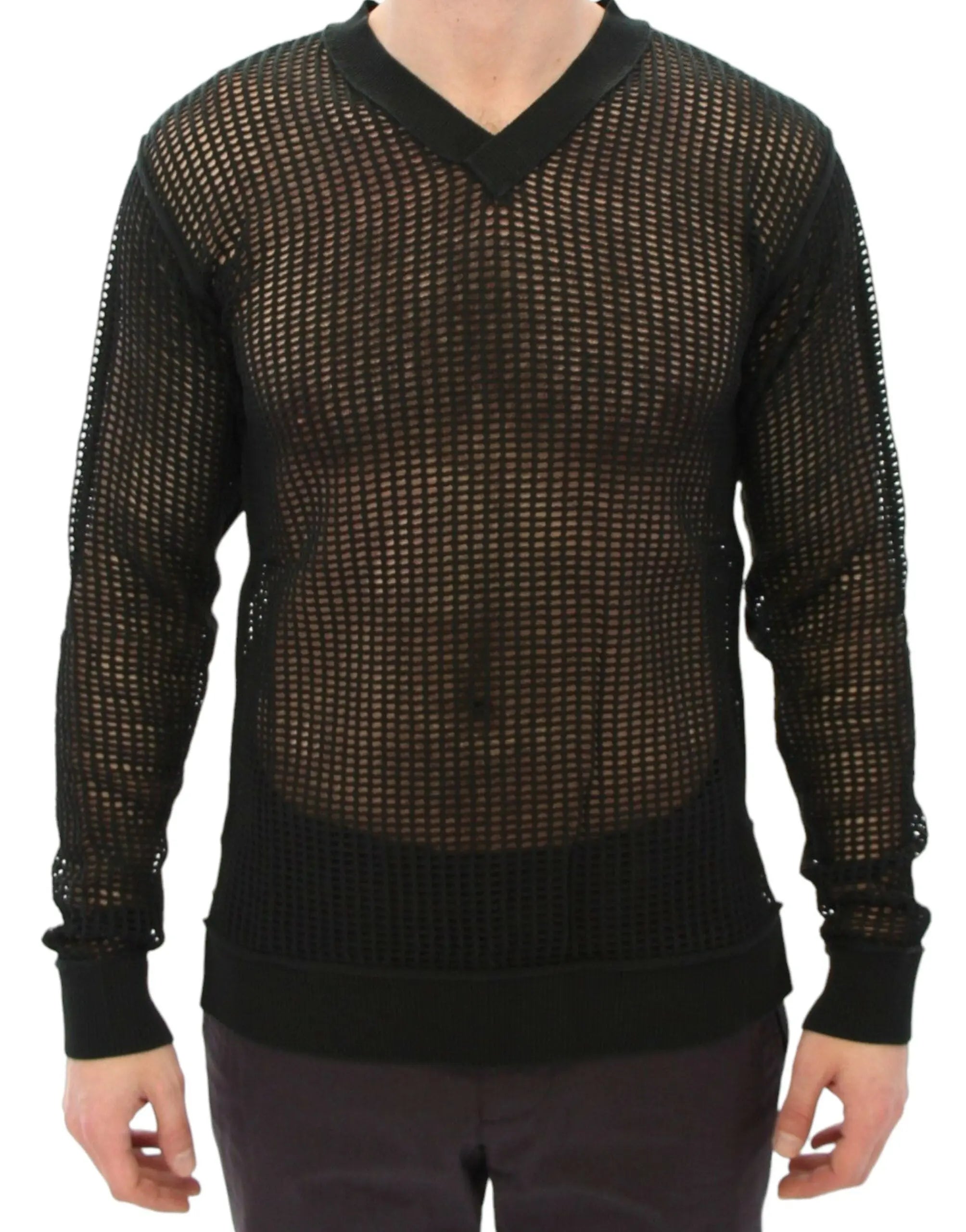 Dolce & Gabbana Dark Green Runway Netz Pullover Netted Sweater Dolce & Gabbana