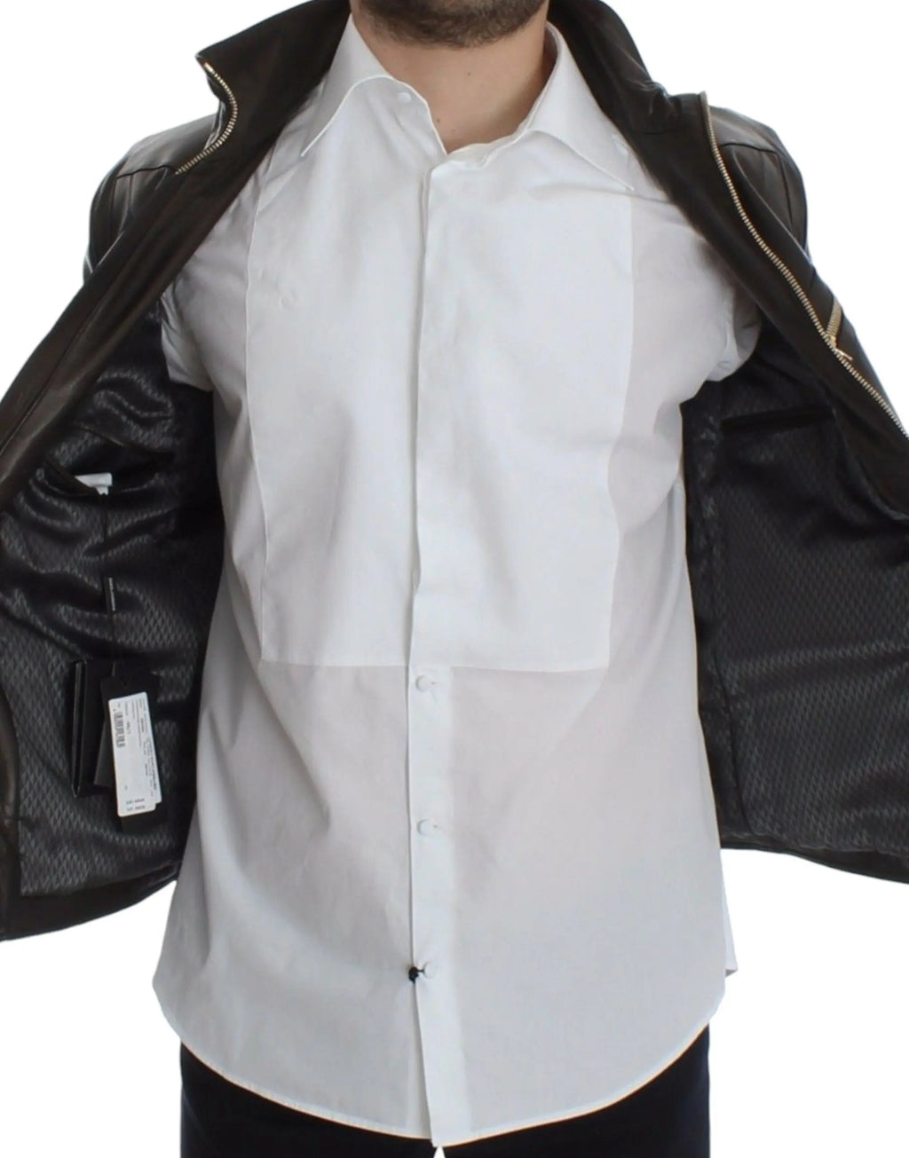 Dolce & Gabbana Brown Lambskin Leather Zipper Jacket Dolce & Gabbana